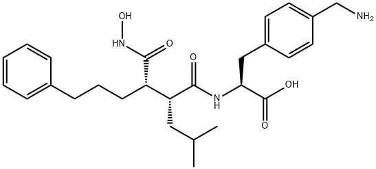 L-Phenylalanine, 4-(aminomethyl)-N-[(2R,3S)-3-[(hydroxyamino)carbonyl]-2-(2-methylpropyl)-1-oxo-6-phenylhexyl]- Struktur