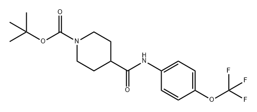 1-Piperidinecarboxylic acid, 4-[[[4-(trifluoromethoxy)phenyl]amino]carbonyl]-, 1,1-dimethylethyl ester Struktur