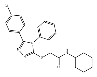 Acetamide, 2-[[5-(4-chlorophenyl)-4-phenyl-4H-1,2,4-triazol-3-yl]thio]-N-cyclohexyl- Struktur