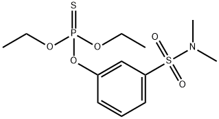 Phosphorothioic acid, O,O-diethyl ester, O-ester with m-hydroxy-N,N-dimethylbenzenesulfonamide (8CI) Struktur