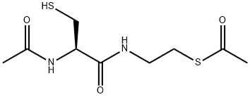 Ethanethioic acid, S-[2-[[(2R)-2-(acetylamino)-3-mercapto-1-oxopropyl]amino]ethyl] ester Struktur