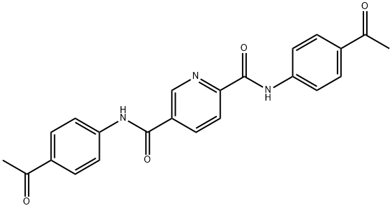 2-N,5-N-bis(4-acetylphenyl)pyridine-2,5-dicarboxamide Struktur