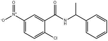 2-chloro-5-nitro-N-(1-phenylethyl)benzamide Struktur