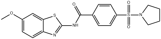 Benzamide, N-(6-methoxy-2-benzothiazolyl)-4-(1-pyrrolidinylsulfonyl)- Struktur