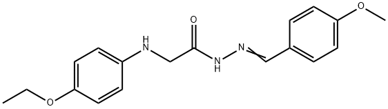 2-[(4-ethoxyphenyl)amino]-N'-(4-methoxybenzylidene)acetohydrazide (non-preferred name) Struktur