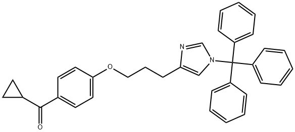 Methanone, cyclopropyl[4-[3-[1-(triphenylmethyl)-1H-imidazol-4-yl]propoxy]phenyl]- Struktur