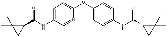 Cyclopropanecarboxamide, N-[6-[4-[[[(1S)-2,2-dimethylcyclopropyl]carbonyl]amino]phenoxy]-3-pyridinyl]-2,2-dimethyl-, (1S)- (9CI) Struktur