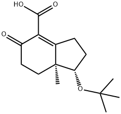 1H-Indene-4-carboxylic acid, 1-(1,1-dimethylethoxy)-2,3,5,6,7,7a-hexahydro-7a-methyl-5-oxo-, (1S,7aS)- (9CI) Struktur