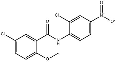 Benzamide, 5-chloro-N-(2-chloro-4-nitrophenyl)-2-methoxy- Struktur