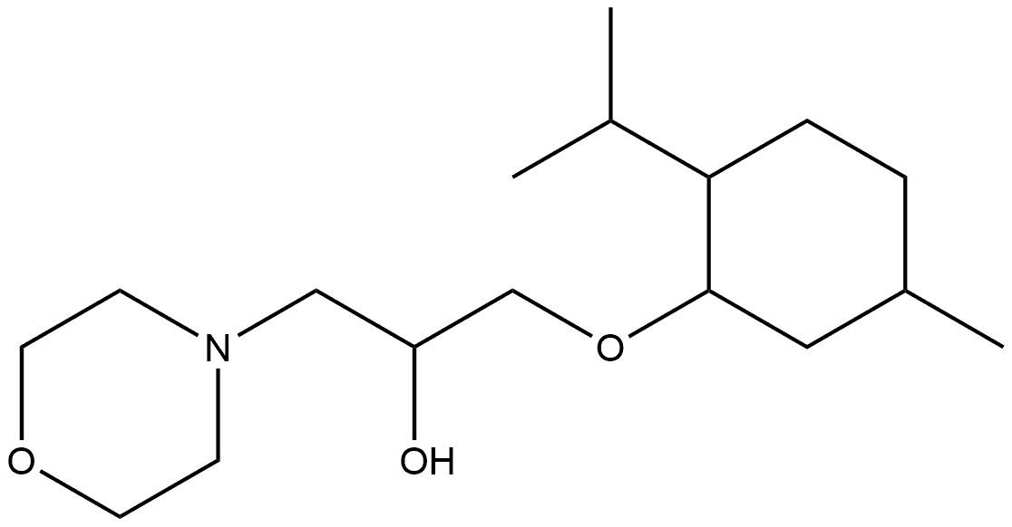 4-Morpholineethanol, α-[[[5-methyl-2-(1-methylethyl)cyclohexyl]oxy]methyl]- Struktur