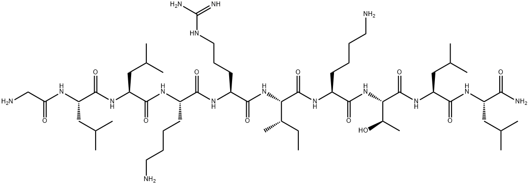 L-Leucinamide, glycyl-L-leucyl-L-leucyl-L-lysyl-L-arginyl-L-isoleucyl-L-lysyl-L-threonyl-L-leucyl- Struktur