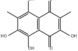 1,4-Naphthalenedione, 2,5,7,8-tetrahydroxy-3,6-dimethyl- Struktur