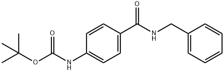 Carbamic acid, N-[4-[[(phenylmethyl)amino]carbonyl]phenyl]-, 1,1-dimethylethyl ester Struktur