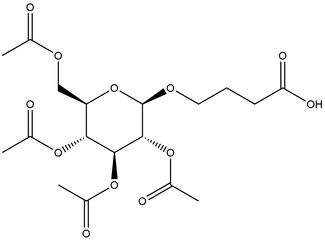 3-Carbosypropyl 2,3,4,6-tetra-O-acetyl-beta-D glucopyranoside Struktur