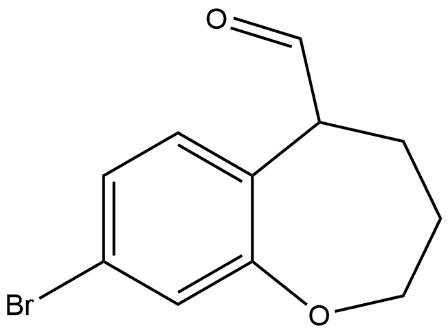 8-bromo-2,3,4,5-tetrahydro-1-benzoxepine-5-carbaldehyde Struktur