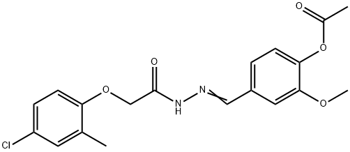 4-{2-[(4-chloro-2-methylphenoxy)acetyl]carbonohydrazonoyl}-2-methoxyphenyl acetate Structure