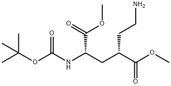 L-Glutamic acid, 4-(2-aminoethyl)-N-[(1,1-dimethylethoxy)carbonyl]-, 1,5-dimethyl ester, (4S)- Struktur