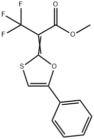 methyl 3,3,3-trifluoro-2-(5-phenyl-1,3-oxathiol-2-ylidene)propanoate Struktur