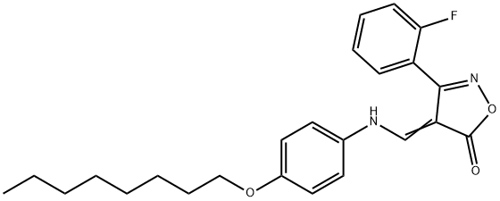 (4Z)-3-(2-fluorophenyl)-4-[(4-octoxyanilino)methylidene]-1,2-oxazol-5-one Struktur