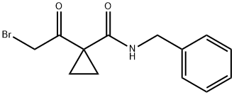 Cyclopropanecarboxamide, 1-(2-bromoacetyl)-N-(phenylmethyl)- Struktur