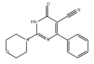 5-Pyrimidinecarbonitrile, 1,6-dihydro-2-(4-morpholinyl)-6-oxo-4-phenyl- Struktur