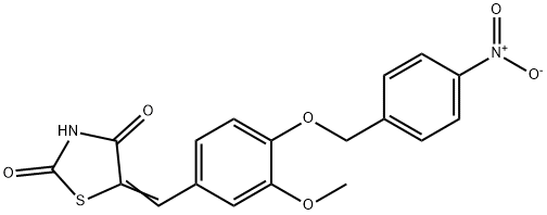 2,4-Thiazolidinedione, 5-[[3-methoxy-4-[(4-nitrophenyl)methoxy]phenyl]methylene]- Struktur