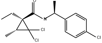 Cyclopropanecarboxamide, 2,2-dichloro-N-[(1S)-1-(4-chlorophenyl)ethyl]-1-ethyl-3-methyl-, (1S,3R)- Struktur