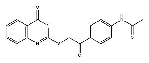 Acetamide, N-[4-[2-[(3,4-dihydro-4-oxo-2-quinazolinyl)thio]acetyl]phenyl]- Struktur