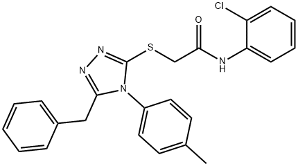 Acetamide, N-(2-chlorophenyl)-2-[[4-(4-methylphenyl)-5-(phenylmethyl)-4H-1,2,4-triazol-3-yl]thio]- Struktur