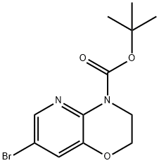 4H-Pyrido[3,2-b]-1,4-oxazine-4-carboxylic acid, 7-bromo-2,3-dihydro-, 1,1-dimethylethyl ester Struktur