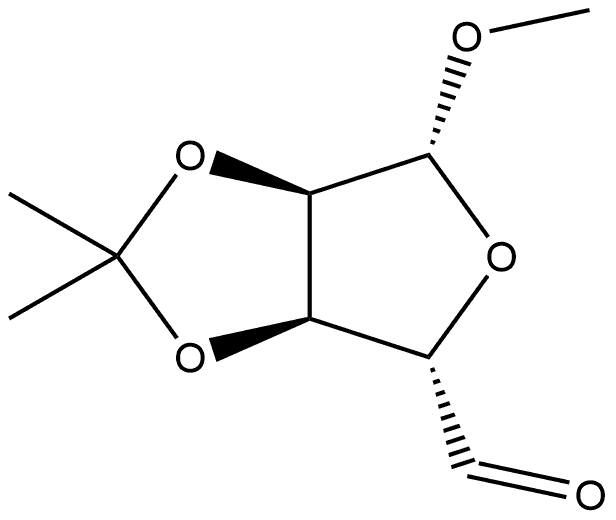 β-D-ribo-Pentodialdo-1,4-furanoside, methyl 2,3-O-(1-methylethylidene)- Struktur