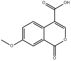 1H-2-Benzopyran-4-carboxylic acid, 7-methoxy-1-oxo- Struktur