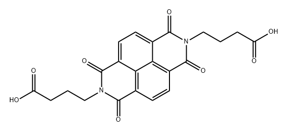 4,4'-(1,3,6,8-tetraoxo-1,3,6,8-tetrahydrobenzo[lmn][3,8]phenanthroline-2,7-diyl)dibutyric acid Struktur