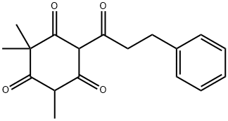 1,3,5-Cyclohexanetrione, 2,2,4-trimethyl-6-(1-oxo-3-phenylpropyl)- Struktur