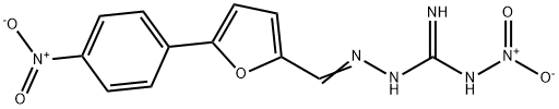 Hydrazinecarboximidamide, N-nitro-2-[[5-(4-nitrophenyl)-2-furanyl]methylene]- Struktur