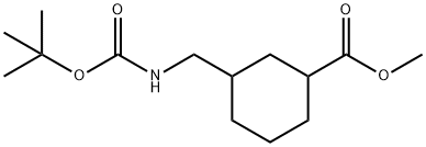 Methyl 3-[[[(1,1-dimethylethoxy)carbonyl]amino]methyl]cyclohexanecarboxylate Struktur