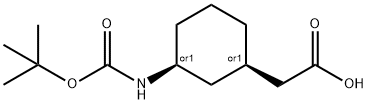 N-Boc-cis-3-amino-cyclohexaneacetic acid Struktur