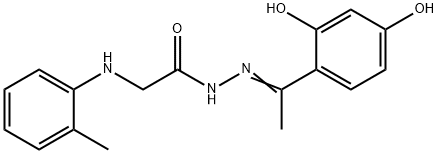 N'-[1-(2,4-dihydroxyphenyl)ethylidene]-2-[(2-methylphenyl)amino]acetohydrazide (non-preferred name) Struktur