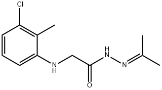 2-[(3-chloro-2-methylphenyl)amino]-N'-(1-methylethylidene)acetohydrazide (non-preferred name) Struktur