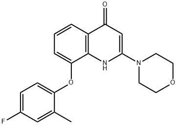 4(1H)-Quinolinone, 8-(4-fluoro-2-methylphenoxy)-2-(4-morpholinyl)- Struktur