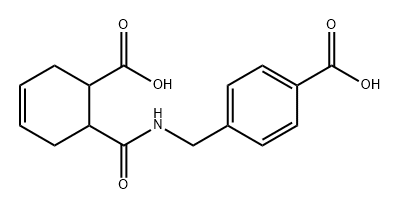 Benzoic acid, 4-[[[(6-carboxy-3-cyclohexen-1-yl)carbonyl]amino]methyl]- Struktur