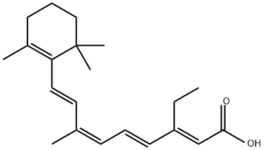 2,4,6,8-Nonatetraenoic acid, 3-ethyl-7-methyl-9-(2,6,6-trimethyl-1-cyclohexen-1-yl)-, (2E,4E,6Z,8E)- Struktur