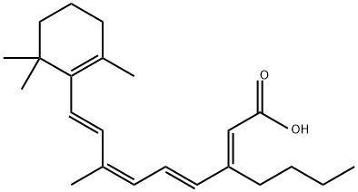 2,4,6,8-Nonatetraenoic acid, 3-butyl-7-methyl-9-(2,6,6-trimethyl-1-cyclohexen-1-yl)-, (2E,4E,6Z,8E)- Struktur