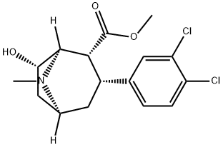 8-Azabicyclo[3.2.1]octane-2-carboxylic acid, 3-(3,4-dichlorophenyl)-7-hydroxy-8-methyl-, methyl ester, (1R,2R,3R,5S,7S)- Struktur