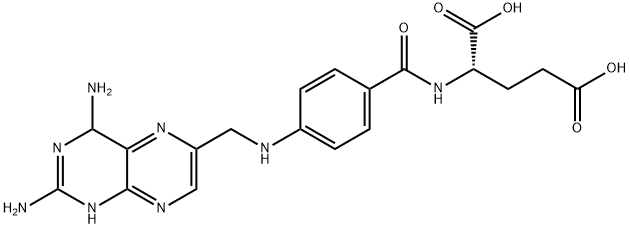 L-Glutamic acid, N-[4-[[(2,4-diamino-1,4-dihydro-6-pteridinyl)methyl]amino]benzoyl]- Struktur