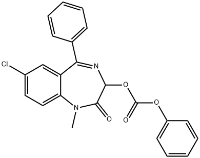 7-Chloro-2,3-dihydro-1-methyl-2-oxo-5-phenyl-1H-1,4-benzodiazepin-3-yl Ohenyl Ester Carbonic Acid Struktur