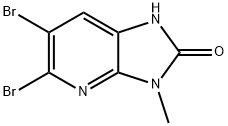 5,6-dibromo-3-methyl-1H,2H,3H-imidazo[4,5-b]pyridin-2-one Struktur