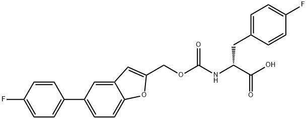 D-Phenylalanine, 4-fluoro-N-[[[5-(4-fluorophenyl)-2-benzofuranyl]methoxy]carbonyl]- Struktur