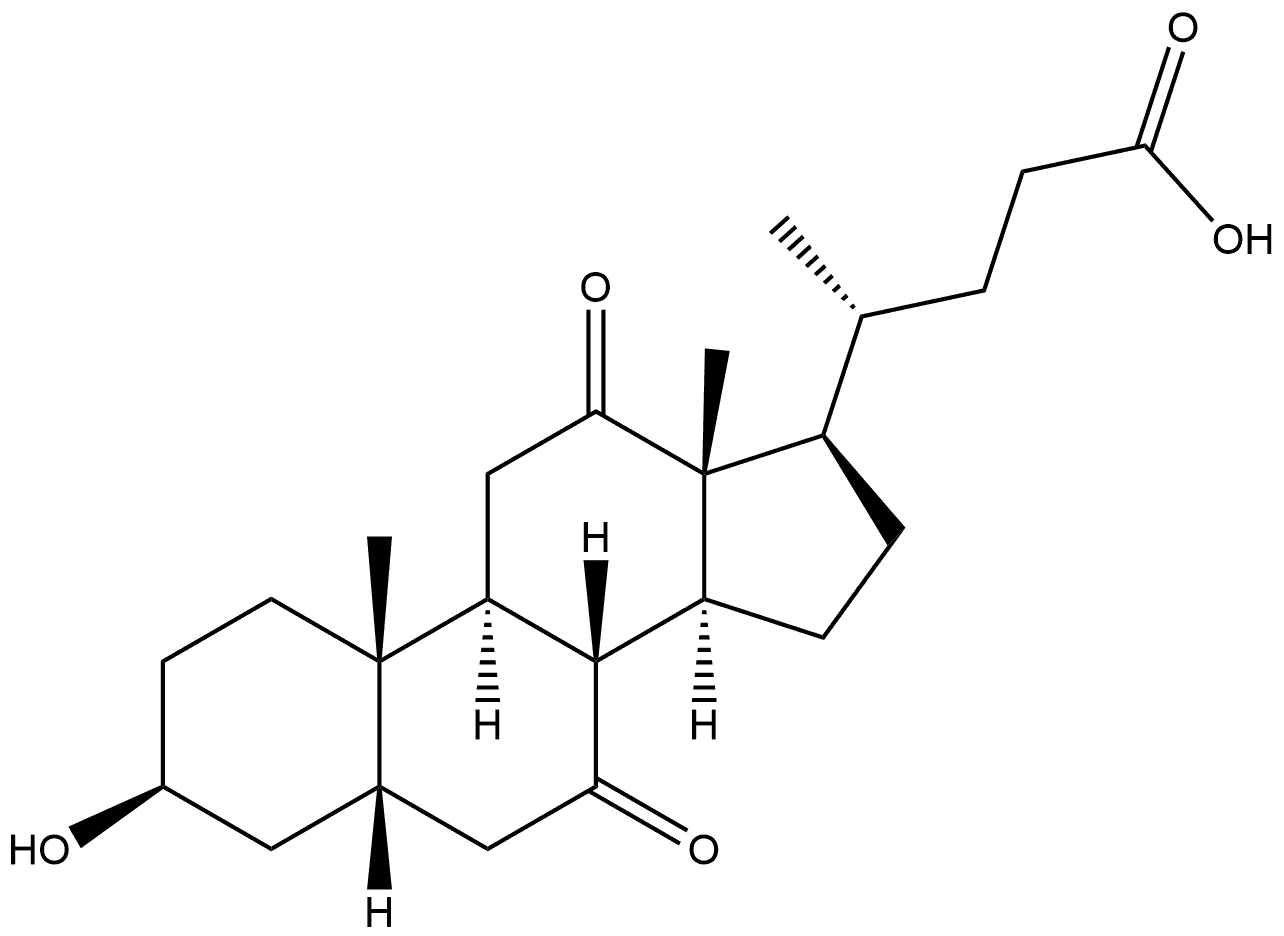 Cholan-24-oic acid, 3-hydroxy-7,12-dioxo-, (3β,5β)- Struktur