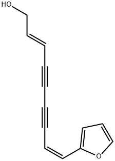 2,8-Nonadiene-4,6-diyn-1-ol, 9-(2-furanyl)-, (2E,8Z)- Struktur